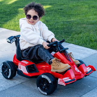 有喜娃儿童电动车漂移卡丁车四轮玩具车遥控可坐人2-6-8岁男女宝宝童车 红加大电瓶遥控双驱+蓝牙早教 源头厂家