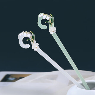 Meng junchen's elegant hairpin, ancient style hairpin, simple modern imitation jade acetate hairpin, hanfu hair accessories, daily hairpin, plain hairpin, hairpin for women, plain white - yunge - hualing