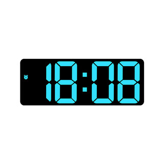 Led digital clock desktop electronic clock ornaments living room tv cabinet alarm clock plug-in simple luminous tabletop ice blue