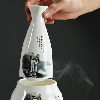 Ws antique chinese style ceramic wine warmer rice wine household white wine cup hot nostalgic wine warmer jug wine boiling li bai wine jug 1 piece 3 liang
