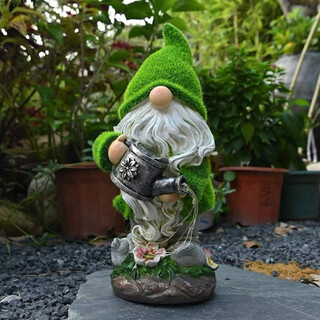 Shi yan solar garden light outdoor garden decorative ornaments cute dwarf elf lamp balcony terrace landscape lamp flocking-kettle elf