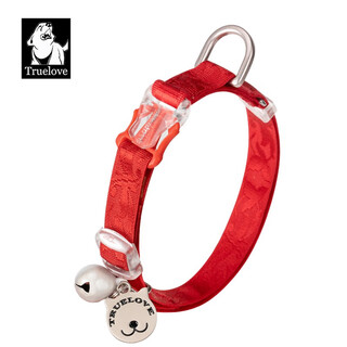 Truelove cat collar bell collar necklace kitten and young cat engraved plate anti-lost pet neck accessories anti-strangle collar red s (neck circumference 20-25cm, width 1.3cm)