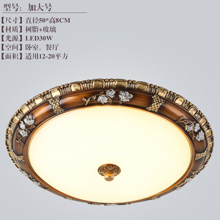 别墅大门口灯户外吸顶灯自建房大门口顶灯大门上的门灯欧式卧室复古客厅灯简欧LED书房圆形阳台田园美式 50CM+30瓦LED无极调光+遥控器