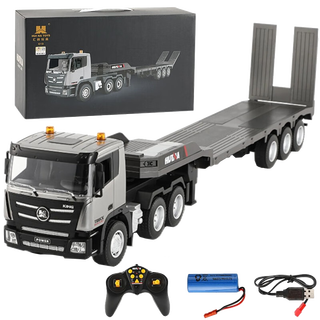 Huina toys remote control flatbed truck trailer wood transport truck engineering vehicle model simulation high rail truck truck semi-trailer toy vehicle remote control flatbed transport truck