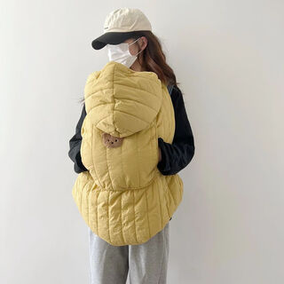 Oppe baby cape, winter windproof blanket, stroller blanket, baby carrier hat, windproof baby cape, warm cover, yellow bear cape/stroller blanket, one size fits all 85*80 cm