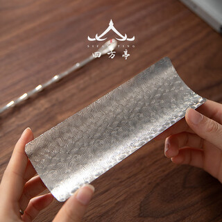 Sifangting tea spoon tea shovel tea spoon tea lotus tea pick tea set kung fu tea ceremony accessories tools zen xiangzhi bamboo tea spoon - silver