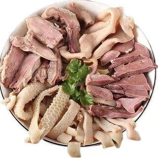 Chuangwei miao complete set of vacuum-packed hot pot skinless and dairy-free shredded haggis, fresh frozen complete set of pure haggis, sheep intestines, tripe, heart, liver and lungs, sheep head meat and haggis 4jin jin is equal to 0.5kg