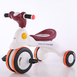 Babypure shine children's tricycle scooter twist stroller baby bicycle music 1 to 5 years old wine red + music light