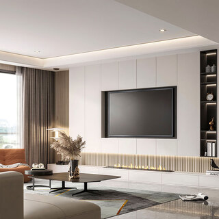 Lin's home suspended tv cabinet living room tv cabinet coffee table integrated combination simple modern sofa background wall storage cabinet customized gold