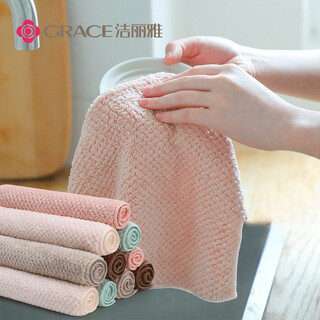 Jialiya kitchen rag 25*25cm*5 magic stain removal cloth thickened double-sided dishwashing cloth multi-functional scouring cloth