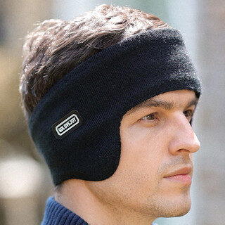 Guguxiang earmuffs men's warm winter earmuffs plus velvet earmuffs ear warm earmuffs adult cold-proof ear caps black 1 piece (head-mounted earmuffs)