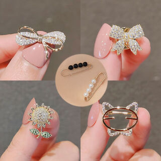 Aopiao anti-exposure brooch pin collar chest seam-free fixing clothes pin accessories women 6 pack