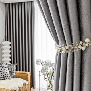 Noro thickened fully blackout curtains for bedroom super road sound insulation gray new style 100 opaque heat insulation sun protection and sunshade prague curtains gray four-claw hook style 2 meters wide * 2 meters high / 1 piece