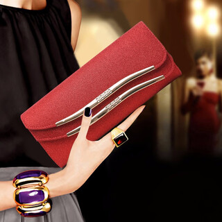 Sephoron double 11 fashion banquet clutch women's temperament red carpet dress cheongsam clutch bag dinner chain small bag burgundy