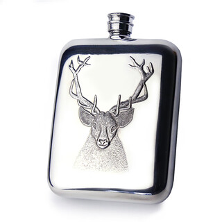 Taliesin imported from the uk taliesin pewter stag style tin flask, portable and portable for travel outdoors