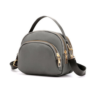 Kangaroo (kangaroo) 2023 new casual nylon cloth bag women's shoulder crossbody bag simple coin mobile phone bag lightweight portable small bag light gray