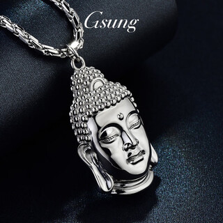 Gsung platinum buddha head pendant pt950 buddha head women's hangtag three-dimensional men's platinum buddha hangtag. priced by gram. contact before bidding.