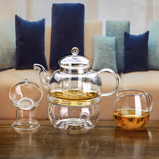 Gaussian heat-resistant glass tea set combination glass filter liner kungfu teapot tea filter tea stove fair cup small tea bowl set imperial concubine pot combination 5 pieces teapot + stove base + fair cup + filter + tea bowl