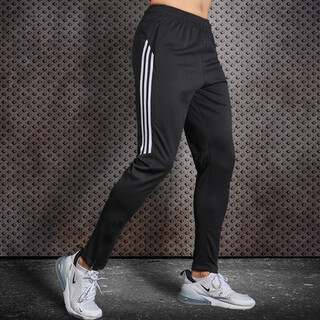 Shengyi sports pants football training pants men's loose small foot casual pants spring and summer loose basketball running fitness white stripes 2xl