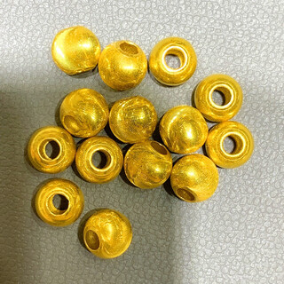 Bindao 18k gold cat's eye spacer beads au750 passepartout pendant bracelet necklace accessories diy women's 18k gold 4mm super flash cat's eye beads (single)