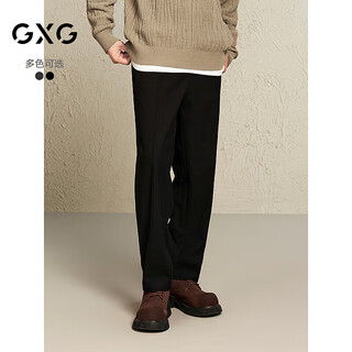 Gxg men's casual trousers, trousers, men's warm trousers, 24th winter new product, black 175/l
