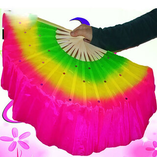 Mengkuan dancing fan double-sided square dance yangko fitness gradient 18 polished fan bones performance fan