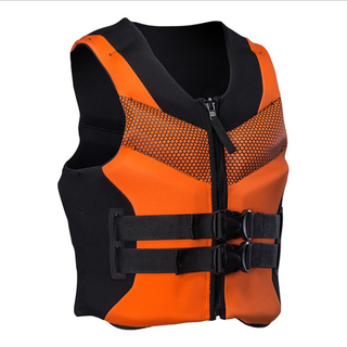 Shark bart adult thickened safety life jacket portable outdoor swimming large buoyancy fishing vest snorkeling drifting sea surfing equipment orange l