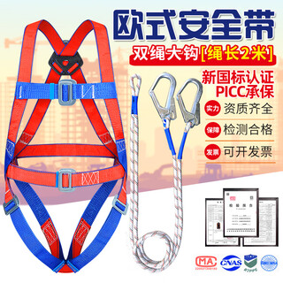 Xinbaolin high-altitude work full-body anti-fall european-style five-point safety belt double large hook 2 meters