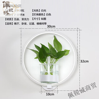 Miaopule modern minimalist nordic creative living room restaurant stair aisle lamp study bedroom bedside lamp hydroponic plant wall lamp round white led white light