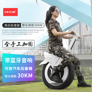 Leling electric unicycle unicycle off-road model adult seat with seat armrest bluetooth 22-inch somatosensory transportation standard version 30km lithium battery + bluetooth white