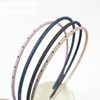 Mrs. ming's rhinestone hairpin hairband for women summer high-end korean style 2025 new style elegant non-slip hair binding headband navy blue