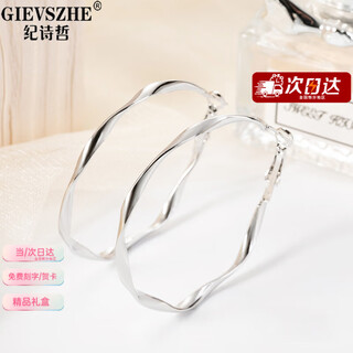 Gievszhe brand earrings for women, simple and versatile, fashionable circle earrings, stud ears, valentine's day birthday gift for girlfriend, white gold