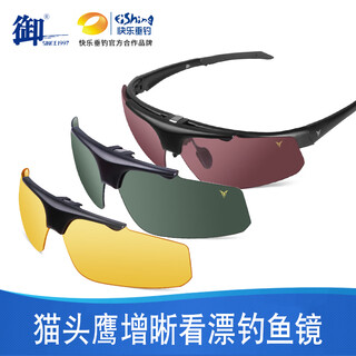 Royal brand fishing glasses for high definition outdoor fishing and night fishing, anti-dazzling and sharpening polarizers for myopia, available h2313 three sets (grey green + bronze + yellow)