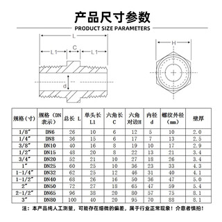 304/316l stainless steel hexagonal wire npt resistant to 210kg high pressure pipe fittings 3000lb double-ended external wire internal joint 304dn20=6 points=3/4
