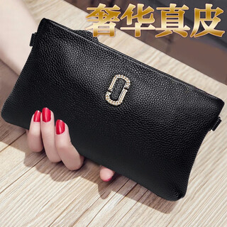 Sephoron fashionable first layer cowhide shoulder bag for women 2025 new genuine leather small clutch wallet mini clutch for mobile phone black