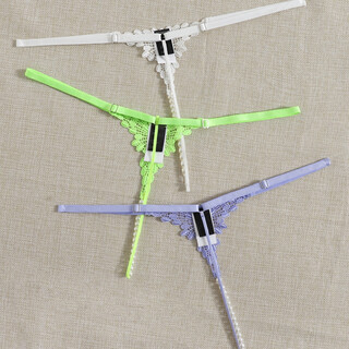 Urban new lace sexy one-thread temptation sexy panties without taking off massage sexy pearl beauty beauty ding beauty thong