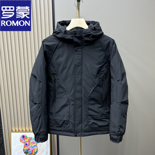 Romon cotton jacket men's winter new outdoor loose fashion hooded work jacket thickened cotton jacket men's jacket k601 black 2xl