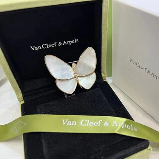 Quamer zirconium breaks out of the cocoon and becomes a butterfly, natural fritillary butterfly brooch, women's shell temperament, sea water + gift box