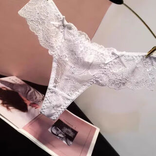 Ultra-thin fat mm plus size sexy lace thong transparent hollow crotchless underwear for women white large size 110-170jin jin is equal to 0.5 kg