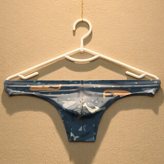 Roselex confidential delivery briefs men's underwear casual thong ice silk seamless youth breathable speed 817 cute whale xl