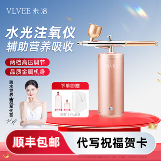 Vlvee Инструмент для инъекции кислорода высокого давления Домашний нано-спрей Инструмент для гидратации Салон красоты Портативная эссенция Введение Подарок на день рождения Практичный для подруги и жены Шампанское Золотая кислородная инъекция Омоложение кожи + интеллектуальное время