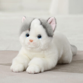 科迈特 蓝白猫毛绒玩具公仔玩偶娃娃摆件抱枕情人节生日礼物儿童送女友