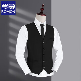 Romon suit suit vest men's business casual professional vest hotel groomsmen wedding vest brothers group purchase work wear black (single piece vest) m 170