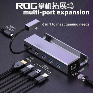 逐讯ROG掌机X保护壳XBOX ALLY X支架透明外壳套掌上游戏机散热器钢化膜配件7英寸内胆包摇杆帽扩展坞 ROG掌机扩展坞（6合1）支持30W模式 ROG掌机X（二代）