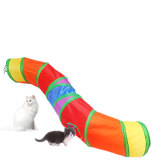 Lanswood cat toy cat tunnel kitten funny stick pet cat toys cat supplies necessary supplies for self-happiness cats colored s-shaped channel 25x122cm