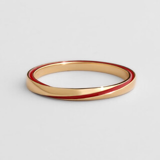 Weizhou couple's ring mountain and sea red line 18k gold ring möbius ring customized engraving keepsake yuelao red line wedding ring 18k gold (no. 13-16) single