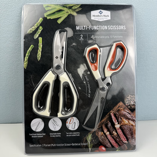 Sam's scissors kitchen scissors with twelve functions, 2-piece set, mm household scissors, meat scissors, walnut clips, 1 disassembled pair in random colors