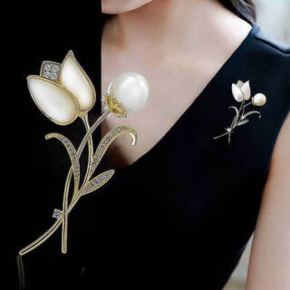 He niang rose brooch summer suit suit women's corsage brooch light luxury autumn and winter brooch white
