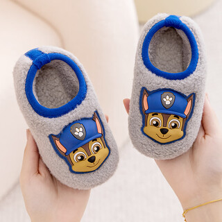 Paw patrol paw patrol children's cotton shoes 2025 new winter indoor bag heel anti-slip cotton slippers for boys and girls furry toe slippers 3623 paw team dark blue archie 15 inner length 15cm 150 size suitable for 23/24 size