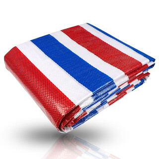 Yuanxing (yuanxing) color striped cloth three-color plastic cloth outdoor thickened rainproof cloth construction site moisture-proof awning cloth sun protection tarpaulin decoration thickened flower rain cloth 4 meters * 5 meters